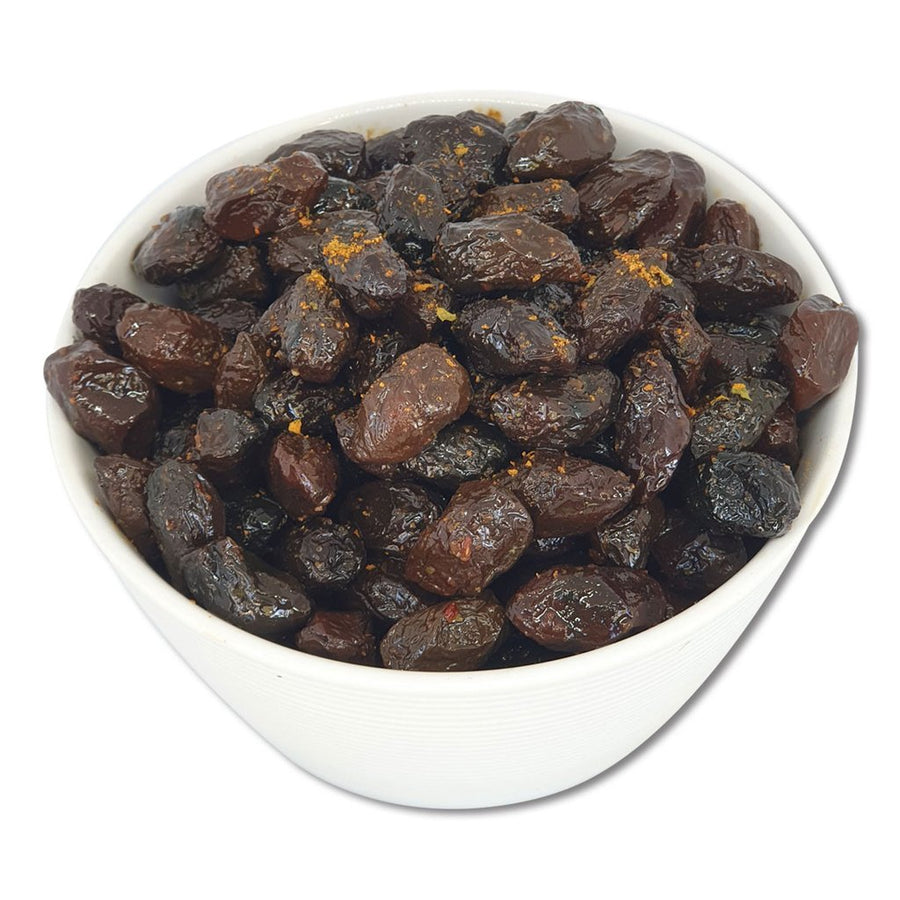 Dry Kalamata Olives marinated in Moroccan spices 220gr